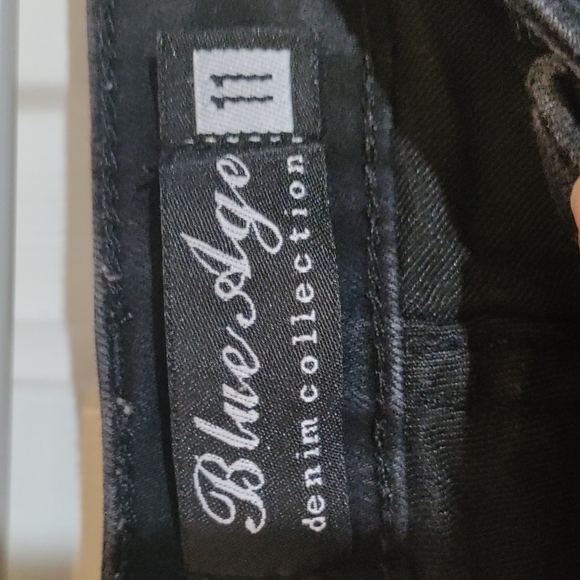 Blue Age Denim black destructed jeans size 11 leggings jeggings - Picture 3 of 8